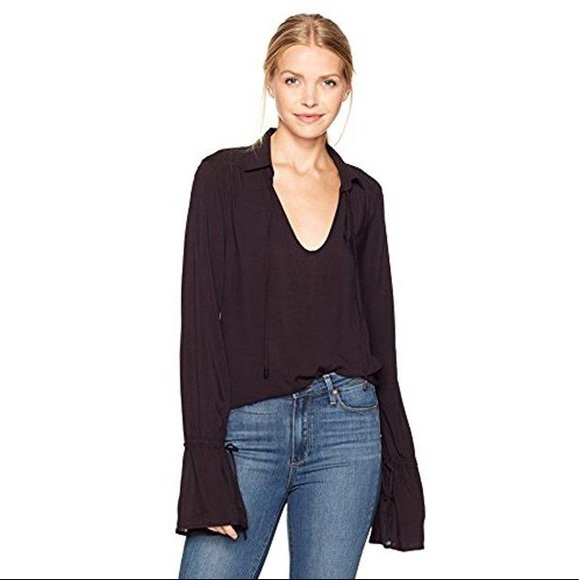 NWT PAIGE WOMEN CALISSA BLACK CHERRY SHIRT. - Picture 3 of 7